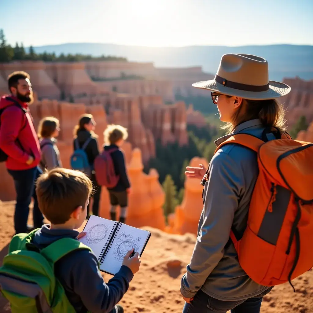 Спокойная тропа, вьющаяся среди красных скал каньона Брайс.