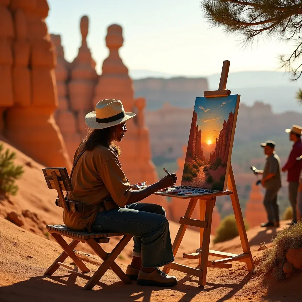 Панорамный вид на каньон Брайс с высоких смотровых площадок.